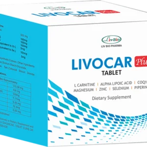 LivBio Livocar Plus, L-carnitine L Tartarate, CoQ10 & Minerals, Veg, 10 Tablets