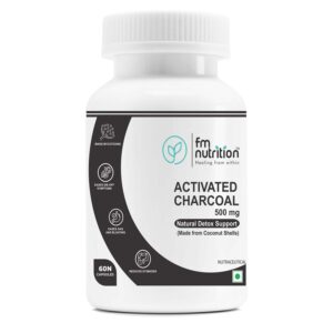 FM Nutrition Activated Charcoal, Natural Detox Support, 500mg, 60 Veg Capsules