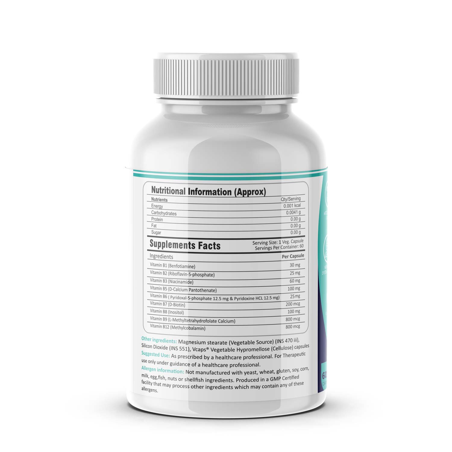 FM Nutrition Active Total Vitamin B Complex, 60 Veg Capsules