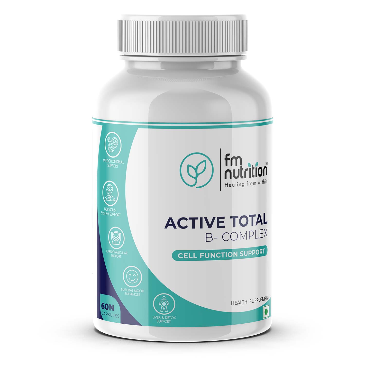 FM Nutrition Active Total Vitamin B Complex, 60 Veg Capsules