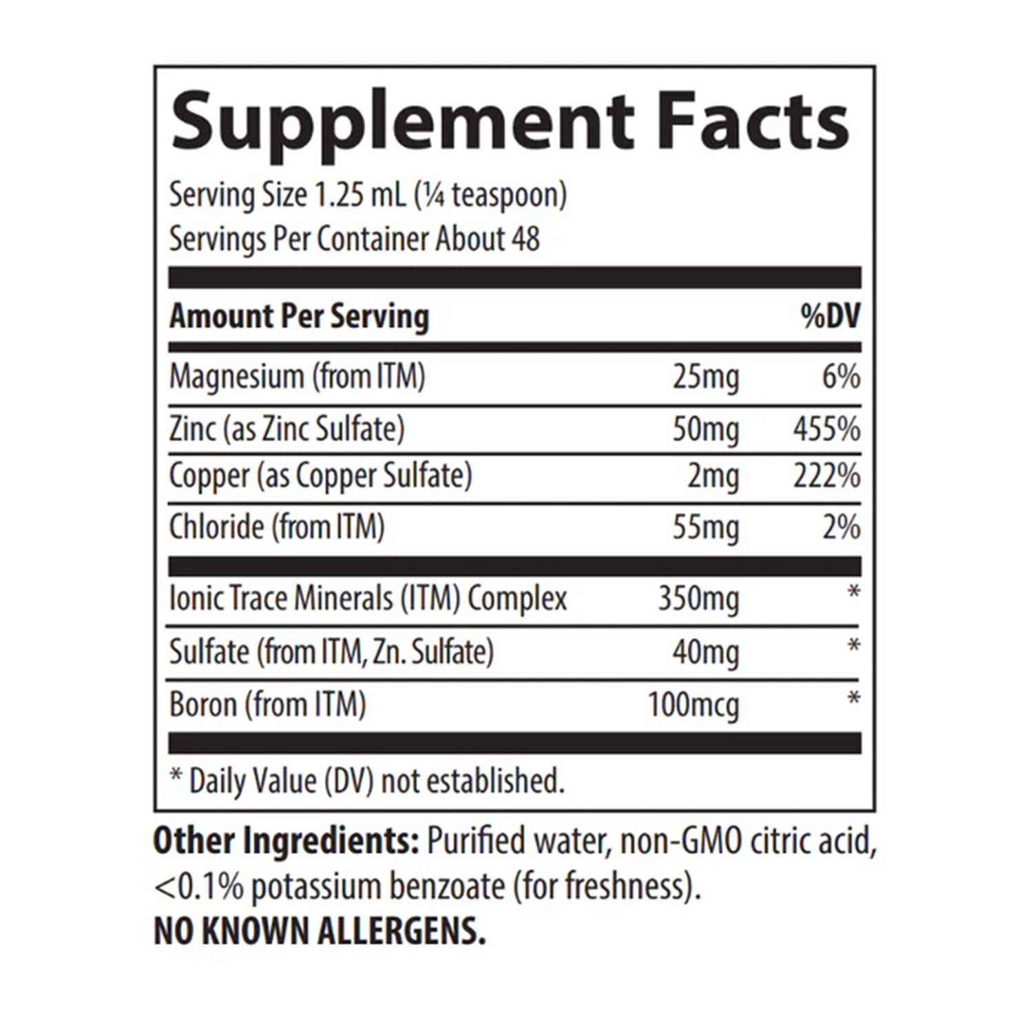 Trace Minerals Ionic Zinc, Liquid Zinc, 50mg (59ml)